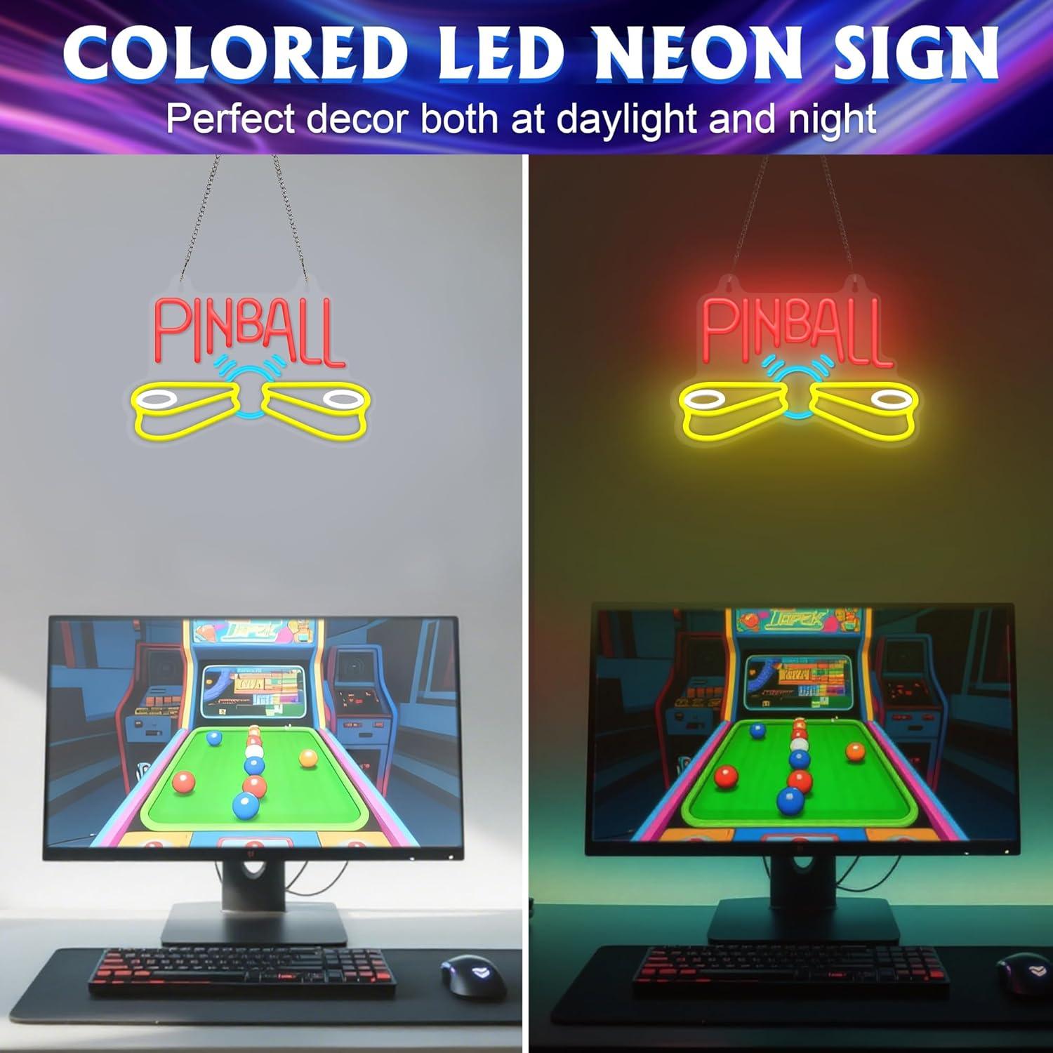 Letreiro de néon para pinball, - Arcade Games & Vending Llc Photos avaliação e preço